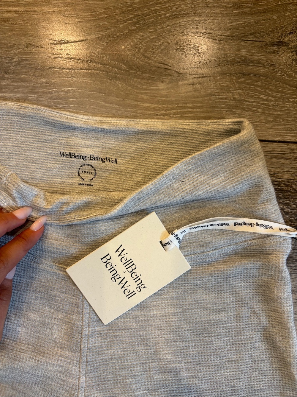 WellBeing BeingWell Light Gray Ribbed Leggings